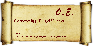 Oravszky Eugénia névjegykártya